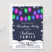 可愛カラフルい白熱［赤熱］光を放つの光クリスマス マグネット招待状 (正面)