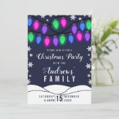 可愛カラフルい白熱［赤熱］光を放つの光クリスマス 招待状 (スタンド正面)