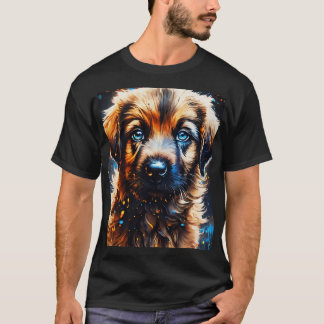 可愛カラフルい絵を描犬のTシャツ Tシャツ