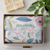 可愛カラフルい花と葉柄 薄葉紙 (ギフト)