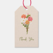 可愛カラフルい花モダン花束ありがとう ギフトタグ (正面)