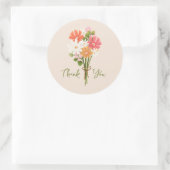 可愛カラフルい花モダン花束ありがとう ラウンドシール (バッグ)