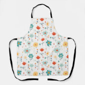 可愛カラフルい花柄 エプロン (正面)