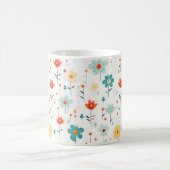 可愛カラフルい花柄 コーヒーマグカップ (中央)