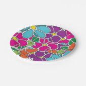 可愛カラフルい花柄 ペーパープレート (アングル)