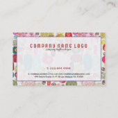 可愛カラフルい花柄 名刺 (裏面)