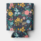 可愛カラフルい花柄 缶クーラー (正面)