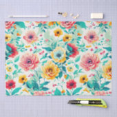 可愛カラフルい花柄 薄葉紙 (クラフト)