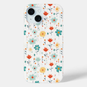 可愛カラフルい花柄 iPhone 15ケース