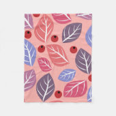 可愛カラフルい葉 | フリースブランケット (正面)