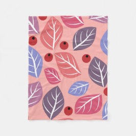 可愛カラフルい葉 | フリースブランケット
