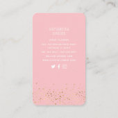 可愛カラフルい虹と金ゴールドハート紙吹雪 名刺 (裏面)