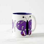 可愛カラフルい蝶のマグカップ – 紫の皇帝 ツートーンマグカップ (正面右)