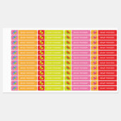 可愛カラフルい蝶の子供の名前 ラベル (シート)