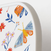 可愛カラフルい蝶の蛾カスタム文字名 ピックルボールラケット (左詳細)