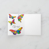 可愛カラフルい蝶グリーティングカード カード (内部)