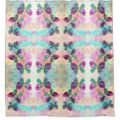 可愛カラフルい蝶 –  シャワーカーテン (正面)