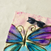 可愛カラフルい蝶 –  ビーチタオル (インサイチュ)