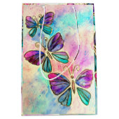 可愛カラフルい蝶 –  ミディアムペーパーバッグ (正面)