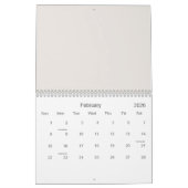 可愛カラフルい象とシームレスな模様 カレンダー (2月 2026)