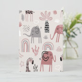 可愛カラフルい象とシームレスな模様 シーズンカード (スタンド正面)