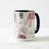 可愛カラフルい象とシームレスな模様 マグカップ (正面右)