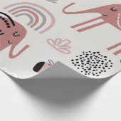 可愛カラフルい象とシームレスな模様 ラッピングペーパー (角)