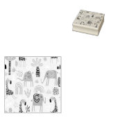 可愛カラフルい象とシームレスな模様 ラバースタンプ (押印)