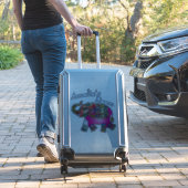 可愛カラフルい象キッズベッドルームドアまたは壁 シール (スーツケースインサイチュ)