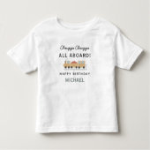 可愛カラフルい車線走子供の誕生日 トドラーTシャツ (正面)