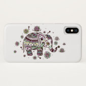 可愛カラフルい部族花象イラストレーション Case-Mate iPhoneケース (裏面(横))