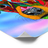 可愛カラフルい雑種の犬のポスター – "8x10" ポスター (角)