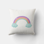 可愛カラフルい雲の傘 クッション (裏面)