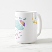 可愛カラフルい雲の傘 コーヒーマグカップ (正面右)