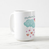 可愛カラフルい雲の傘 コーヒーマグカップ (正面左)