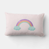 可愛カラフルい雲の傘 ランバークッション (裏面)