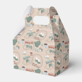 可愛カラフルい電車の車内子供の誕生日 フェイバーボックス (裏面サイド)