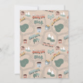 可愛カラフルい電車の車内子供の誕生日 招待状 (裏面)