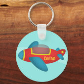 可愛カラフルい飛行機子供へジェット キーホルダー (正面)