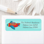 可愛カラフルい飛行機子供へジェット ラベル (インサイチュ)