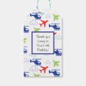 可愛カラフルい飛行機&クラウドアビエーターカスタム ギフトタグ (正面)