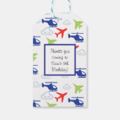 可愛カラフルい飛行機&クラウドアビエーターカスタム ギフトタグ (裏面)