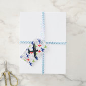 可愛カラフルい飛行機&クラウドアビエーターカスタム ギフトタグ (より糸付き)