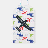 可愛カラフルい飛行機&クラウドアビエーターカスタム ギフトタグ (裏面)