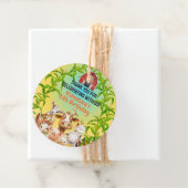 可愛カラフルい飼育動物赤い納屋ありがとう フェイバータグ (インサイチュ)