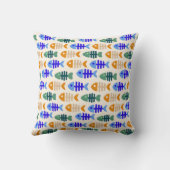 可愛カラフルい魚の骨柄 クッション (裏面)