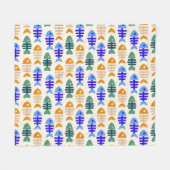 可愛カラフルい魚の骨柄 フリースブランケット (正面(横))