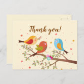 可愛カラフルい鳥ありがとう ポストカード (正面/裏面)