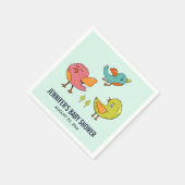 可愛カラフルい鳥お洒落トリオ赤ちゃんシャワー スタンダードカクテルナプキン (角)