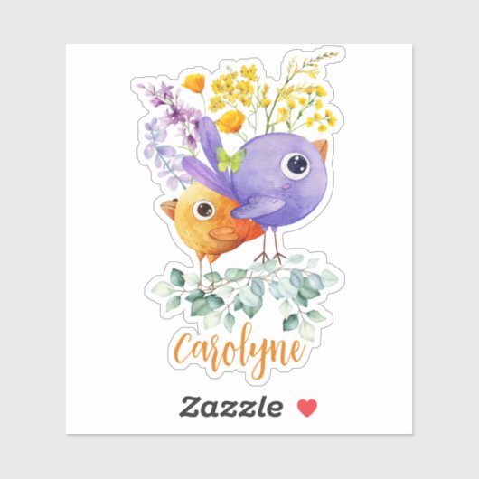 可愛カラフルい鳥の春来ズ シール (シート)